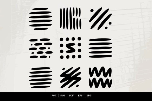 Abstract Brush Stroke Shapes Review