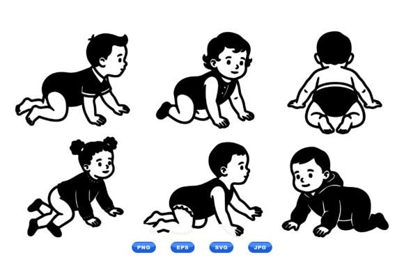 Crawling Baby Vector Clipart Review