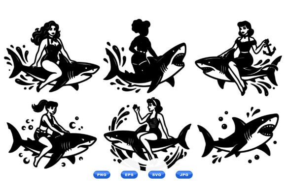 Pinup Shark Ride Clipart Embroidery Review