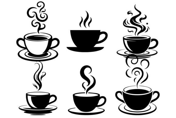 Review: Black Coffee Cups with Steam Vector Embroidery