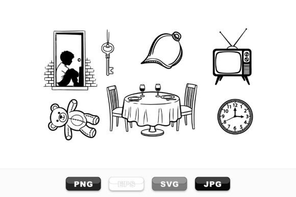 Vintage Everyday Objects Clipart Set