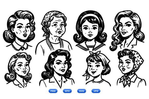 Vintage Women Portrait Clipart Embroidery Review